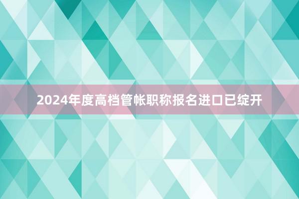 2024年度高档管帐职称报名进口已绽开